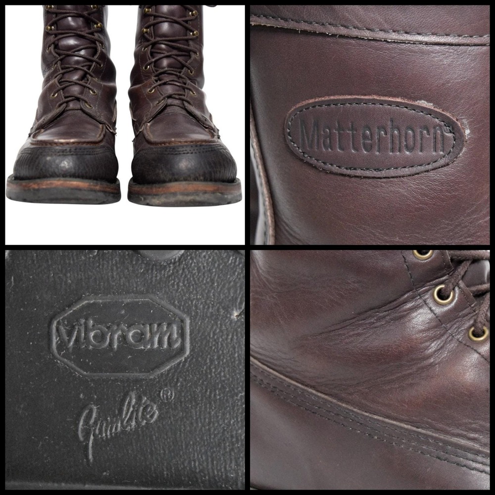 Orvis Matterhorn Upland Hunting Boots Mens 13 D Brown Leather Vibram Made In USA - Picture 10 of 11